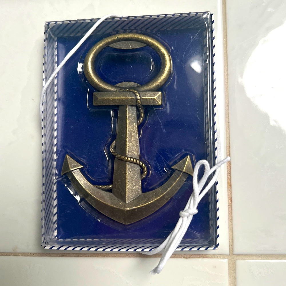 Kate Aspen Nautical Anchor Bottle Opener Sailing Ocean Beach - New in Gift Box